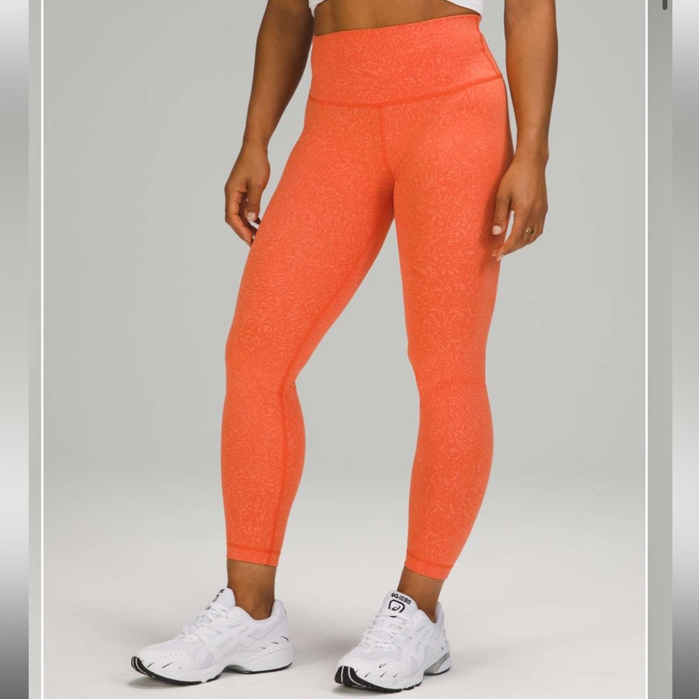 NWOT Lululemon Wunder Train High-Rise Tight 25" Crunch Warm Coral sz.4